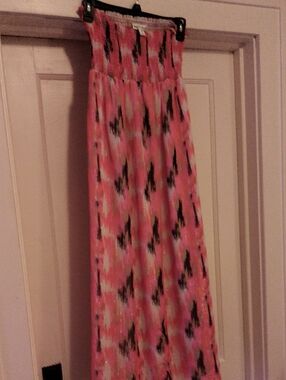 Fashion Bug Pink Patterned Smocked Maxi Skirt
